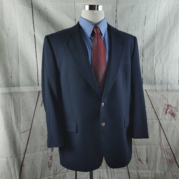 Jos. A. Bank Other - Jos A Bank Executive Collection 44R Wool Gold Buttons Blue Blazer Sport Coat